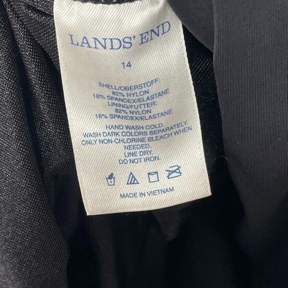 Lands' End Swim Top Tankini Black‎ Ruched Size 14 - Picture 5 of 8